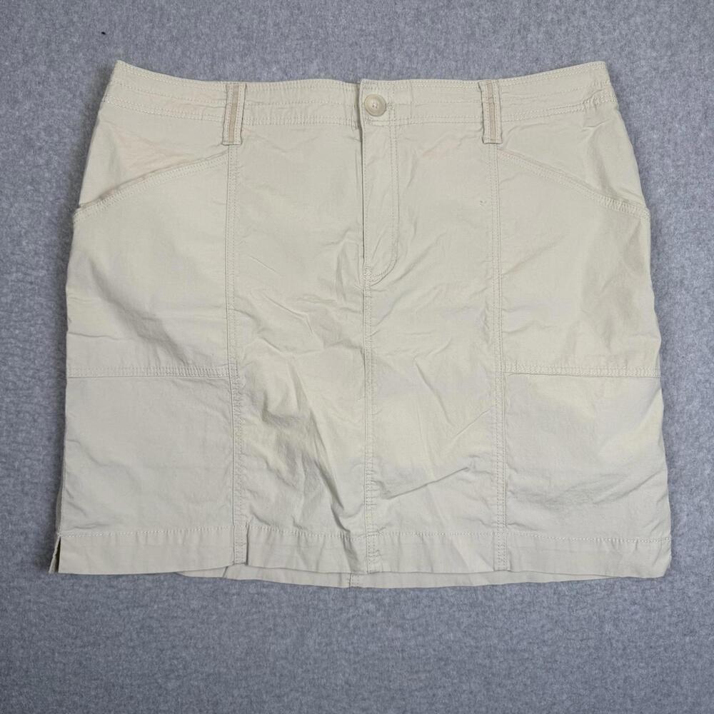 Chico's Women's Size 2.5 US 14 Cotton A Line Mini Skirt Tan